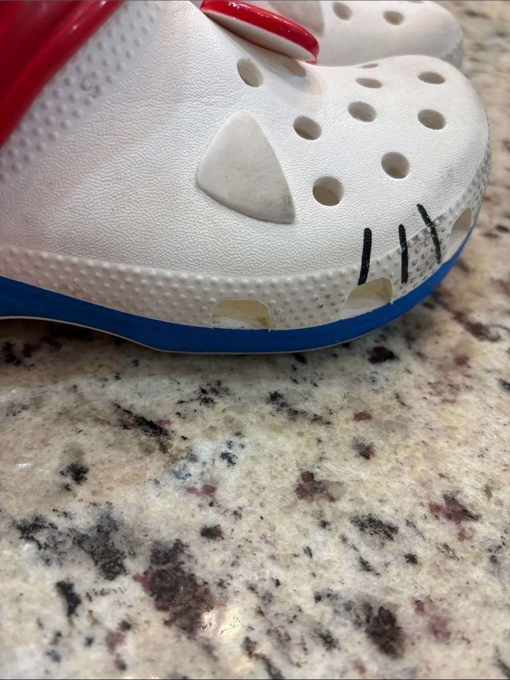 CROCS White Kids Clogs with Red Bow and Strap
